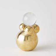 Picture of BUBBLE ORB HOLDER W/CRYSTAL SPHERE IN BRASS COLLECTION