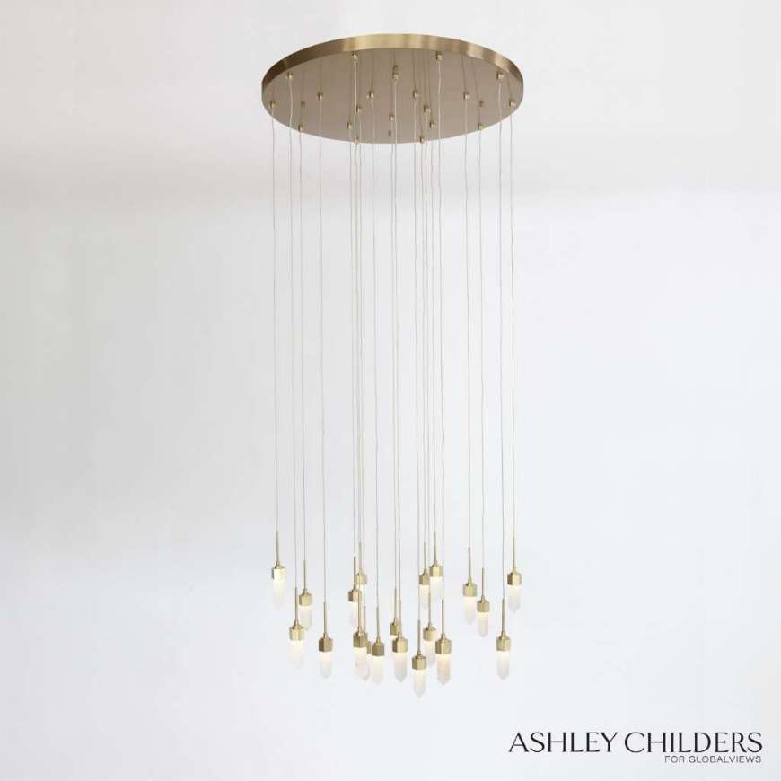 Picture of LEO CHANDELIER-20 DROP ROUND-SATIN BRASS