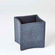 Picture of FOLDED LEATHER PENCIL CUP-BLUE WASH