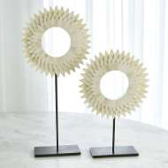 Picture of THREE LAYER BONE SUNBURST MOUNTED RINGS-WHITE