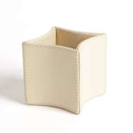 Picture of FOLDED LEATHER PENCIL CUP-IVORY