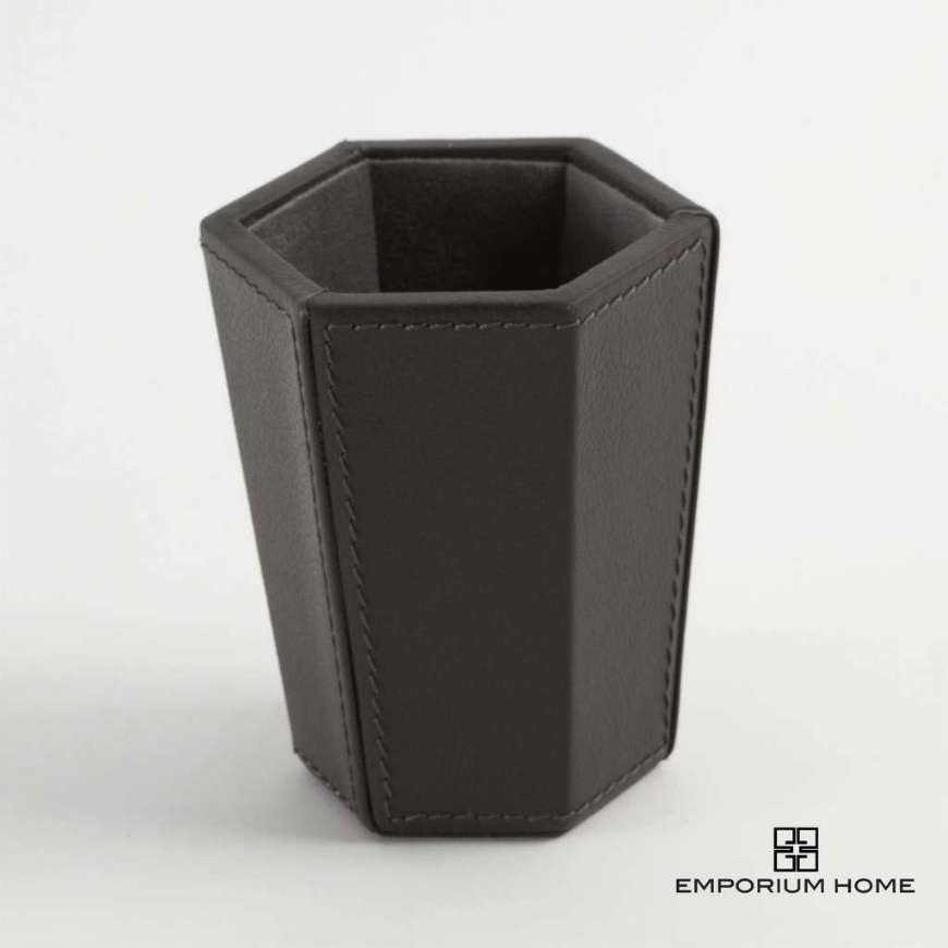 Picture of TIFFANY PENCIL CUP-GRAPHITE LEATHER