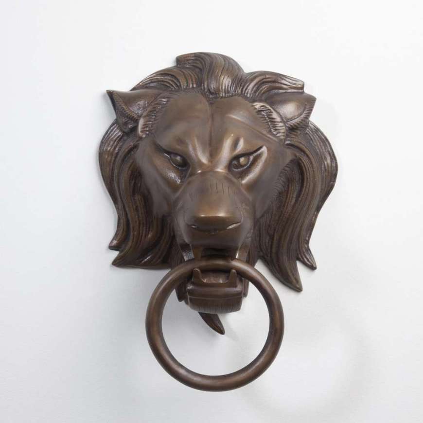 Picture of LION HEAD DOOR KNOCKER-ANTIQUE BRASS