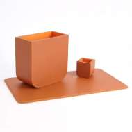 Picture of RADIUS EDGE LEATHER DESK-ORANGE