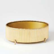 Picture of CORRUGATED BAMBOO CACHEPOT-BRASS