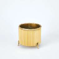 Picture of CORRUGATED BAMBOO CACHEPOT-BRASS