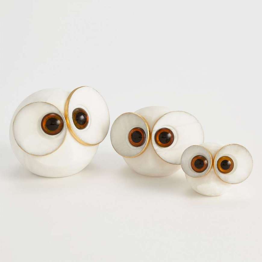 Picture of ALABASTER BIG EYED OWLS