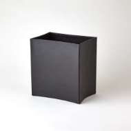 Picture of FOLDED LEATHER WASTE BASKET-BLACK