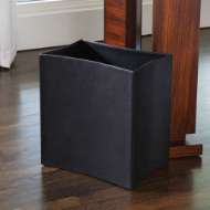 Picture of FOLDED LEATHER WASTE BASKET-BLACK