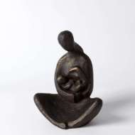 Picture of SEATED MOTHER WITH INFANT SCULPTURE-BRONZE