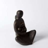 Picture of SEATED MOTHER WITH INFANT SCULPTURE-BRONZE