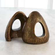 Picture of S/2 YURT SHAPED BOOKENDS-BRONZE