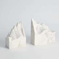 Picture of PAIR MOUNTAIN SUMMIT BOOKENDS-WHITE MARBLE