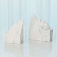 Picture of PAIR MOUNTAIN SUMMIT BOOKENDS-WHITE MARBLE