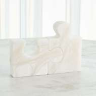 Picture of S/2 JIGSAW BOOKENDS-WHITE