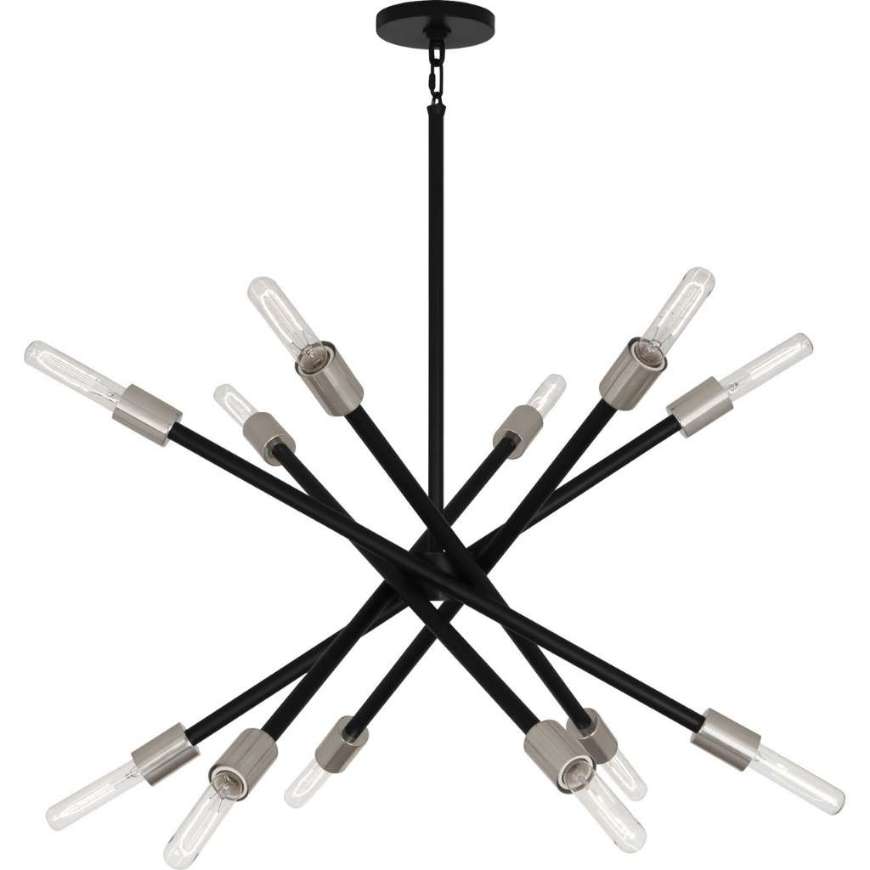 Picture of THATCHER CHANDELIER IN POLISHED NICKEL FINISH WITH MATTE BLACK ACCENTS S219