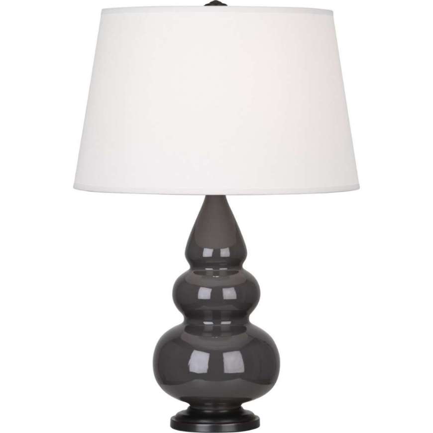 Picture of ASH SMALL TRIPLE GOURD ACCENT LAMP IN ASH GLAZED CERAMIC WITH DEEP PATINA BRONZE FINISHED ACCENTS CR31X