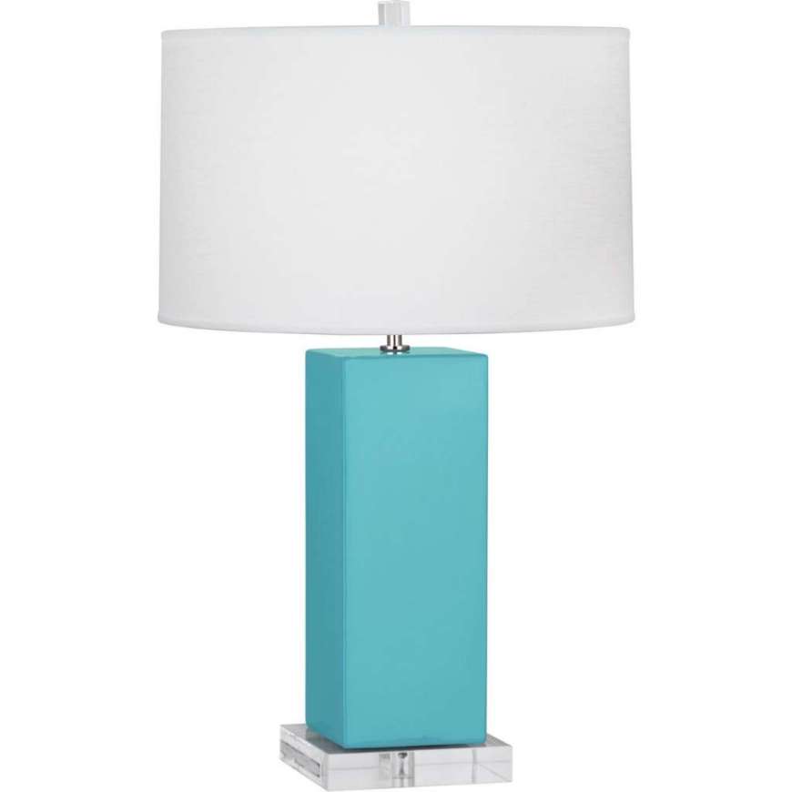 Picture of EGG BLUE HARVEY TABLE LAMP IN EGG BLUE GLAZED CERAMIC EB995