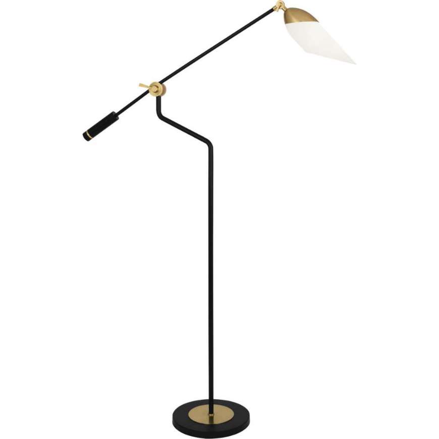 Picture of FERDINAND FLOOR LAMP IN MATTE BLACK PAINTED FINISH W/ MODERN BRASS ACCENTS 1211