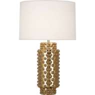 Picture of POLISHED GOLD DOLLY TABLE LAMP IN TEXTURED CERAMIC WITH GOLD METALLIC GLAZE G800