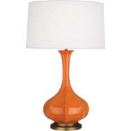 Picture of PUMPKIN PIKE TABLE LAMP IN PUMPKIN GLAZED CERAMIC WITH AGED BRASS ACCENTS PM994