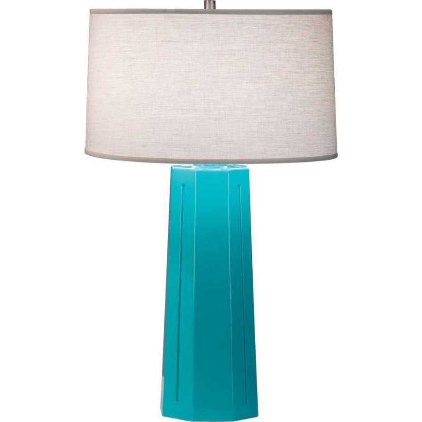 Picture of EGG BLUE MASON TABLE LAMP IN EGG BLUE GLAZED CERAMIC 973