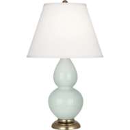 Picture of CELADON DOUBLE GOURD TABLE LAMP IN CELADON GLAZED CERAMIC WITH ANTIQUE BRASS ACCENTS 1789X