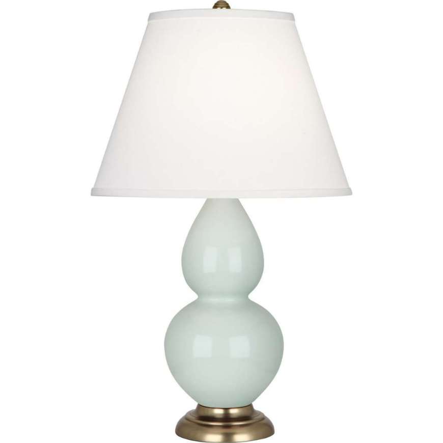 Picture of CELADON DOUBLE GOURD TABLE LAMP IN CELADON GLAZED CERAMIC WITH ANTIQUE BRASS ACCENTS 1789X