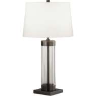 Picture of ANDRE TABLE LAMP IN CLEAR GLASS CYLINDER WITH DEEP PATINA BRONZE ACCENTS Z3318