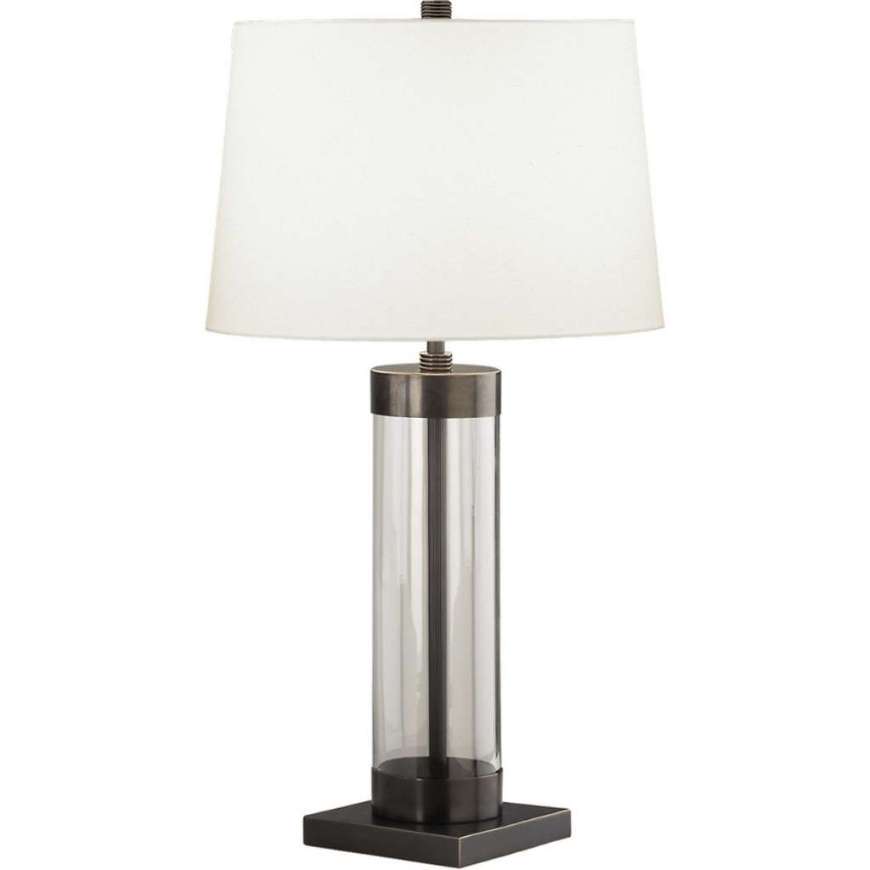 Picture of ANDRE TABLE LAMP IN CLEAR GLASS CYLINDER WITH DEEP PATINA BRONZE ACCENTS Z3318