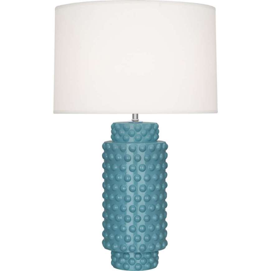 Picture of STEEL BLUE DOLLY TABLE LAMP IN STEEL BLUE GLAZED TEXTURED CERAMIC OB800