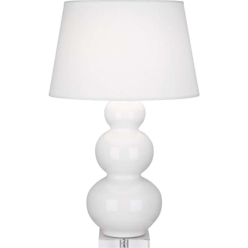 Picture of LILY TRIPLE GOURD TABLE LAMP IN LILY GLAZED CERAMIC WITH LUCITE BASE A351X