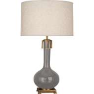 Picture of SMOKEY TAUPE ATHENA TABLE LAMP IN SMOKY TAUPE GLAZED CERAMIC WITH AGED BRASS ACCENTS ST992