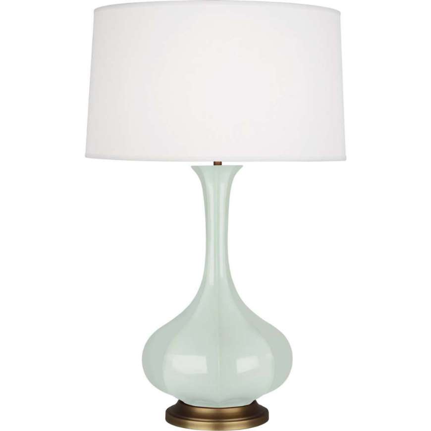 Picture of CELADON PIKE TABLE LAMP IN CELADON GLAZED CERAMIC WITH AGED BRASS ACCENTS CL994