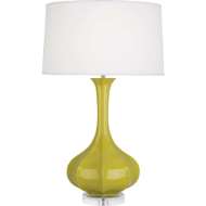 Picture of CITRON PIKE TABLE LAMP IN CITRON GLAZED CERAMIC WITH LUCITE BASE CI996