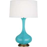 Picture of EGG BLUE PIKE TABLE LAMP IN EGG BLUE GLAZED CERAMIC EB994