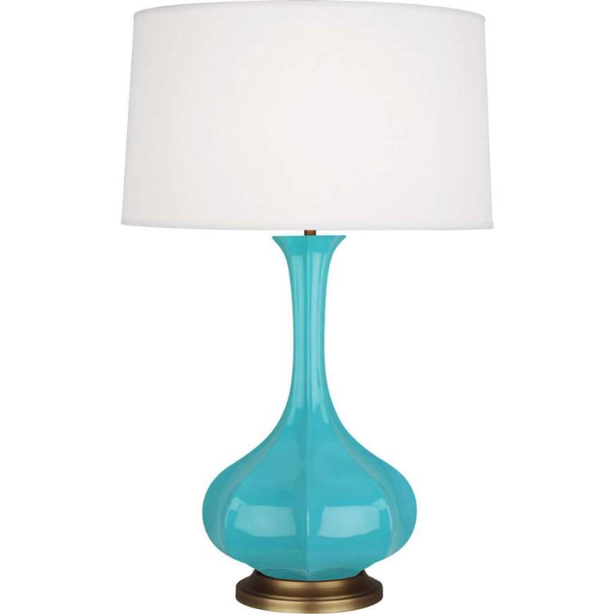 Picture of EGG BLUE PIKE TABLE LAMP IN EGG BLUE GLAZED CERAMIC EB994