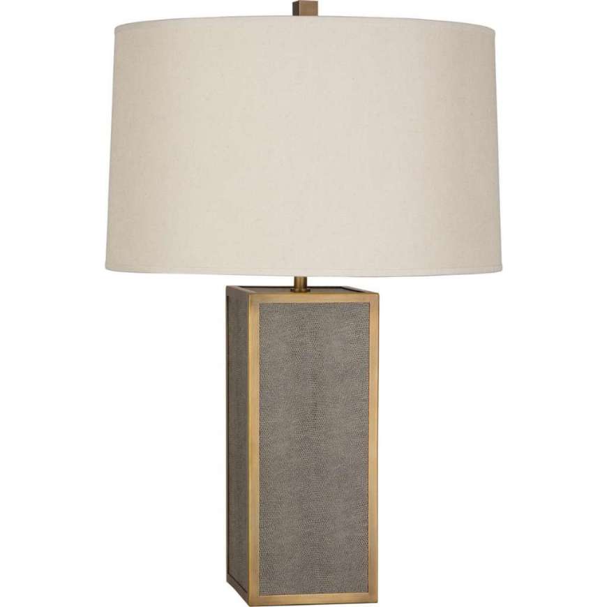 Picture of ANNA TABLE LAMP IN FAUX BROWN SNAKESKIN WRAPPED BASE WITH AGED BRASS ACCENTS 898