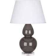 Picture of ASH DOUBLE GOURD TABLE LAMP IN ASH GLAZED CERAMIC WITH LUCITE BASE CR23X