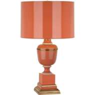 Picture of ANNIKA TABLE LAMP IN TANGERINE LACQUERED PAINT WITH NATURAL BRASS AND IVORY CRACKLE ACCENTS 2600