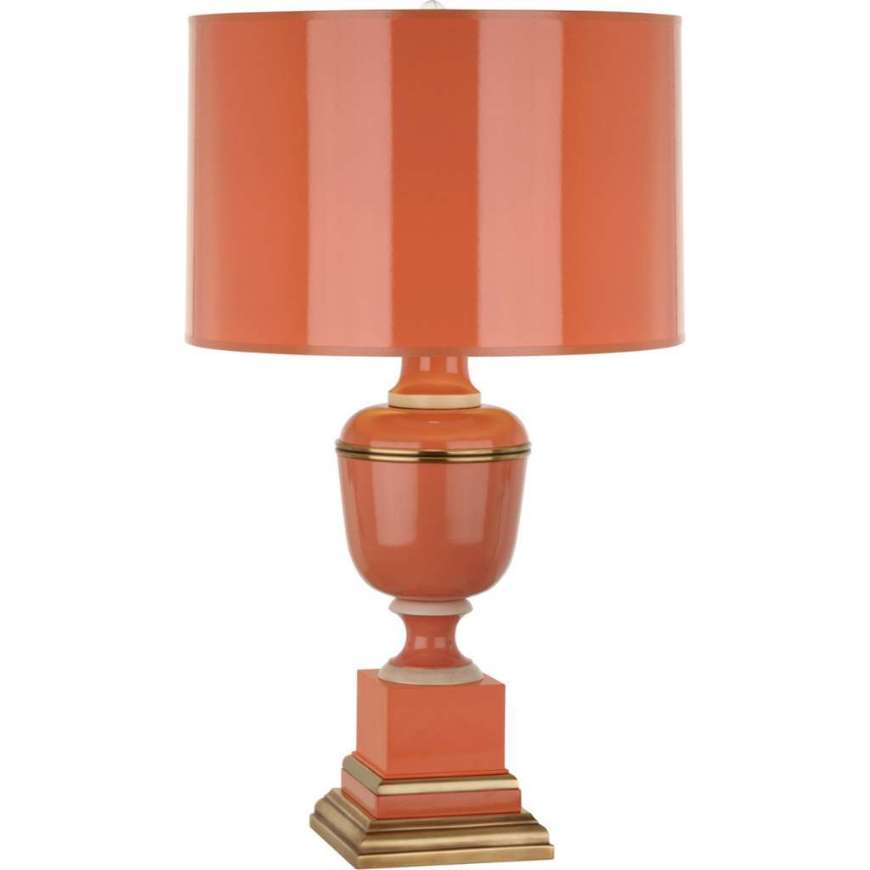 Picture of ANNIKA TABLE LAMP IN TANGERINE LACQUERED PAINT WITH NATURAL BRASS AND IVORY CRACKLE ACCENTS 2600