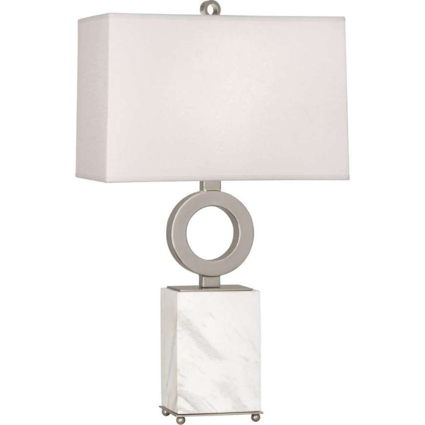 Picture of OCULUS TABLE LAMP IN ANTIQUE SILVER FINISH W/ WHITE MARBLE BASE S405