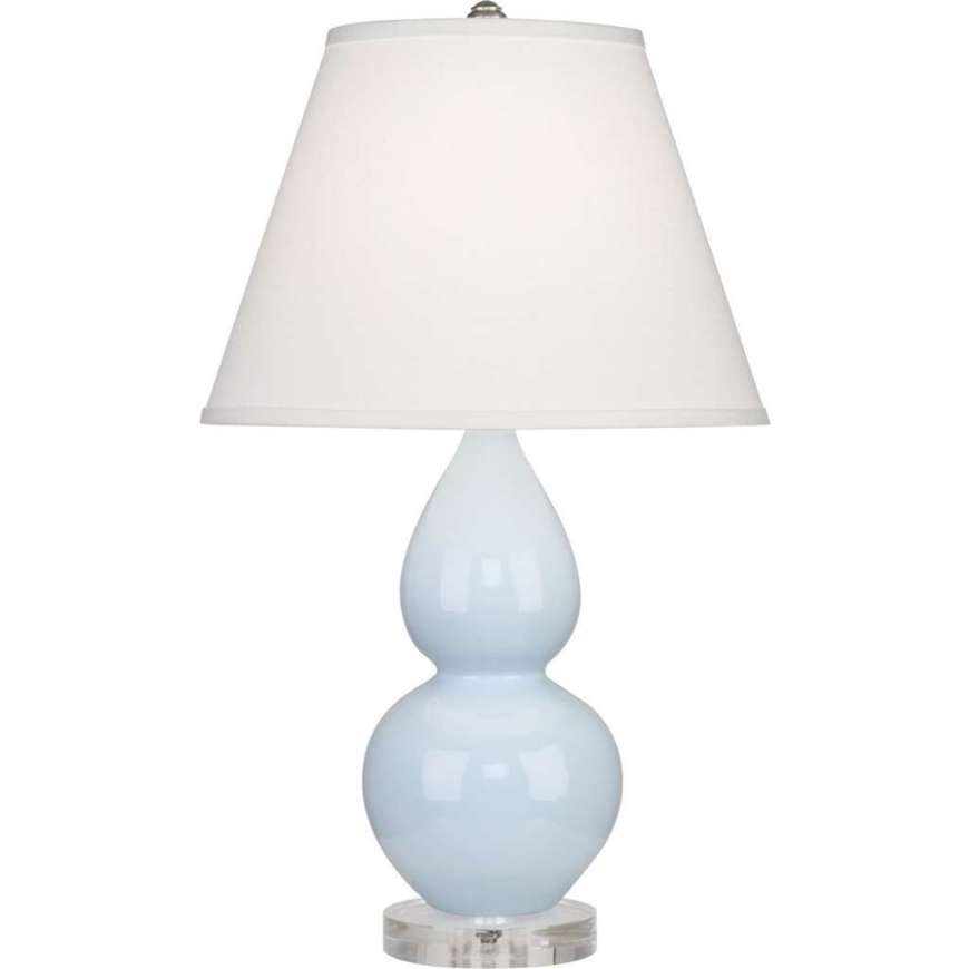 Picture of BABY BLUE SMALL DOUBLE GOURD ACCENT LAMP IN BABY BLUE GLAZED CERAMIC WITH LUCITE BASE A696X