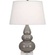 Picture of SMOKEY TAUPE SMALL TRIPLE GOURD ACCENT LAMP IN SMOKY TAUPE GLAZED CERAMIC WITH LUCITE BASE A289X