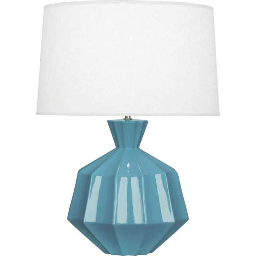 Picture of STEEL BLUE ORION TABLE LAMP IN STEEL BLUE GLAZED CERAMIC OB999