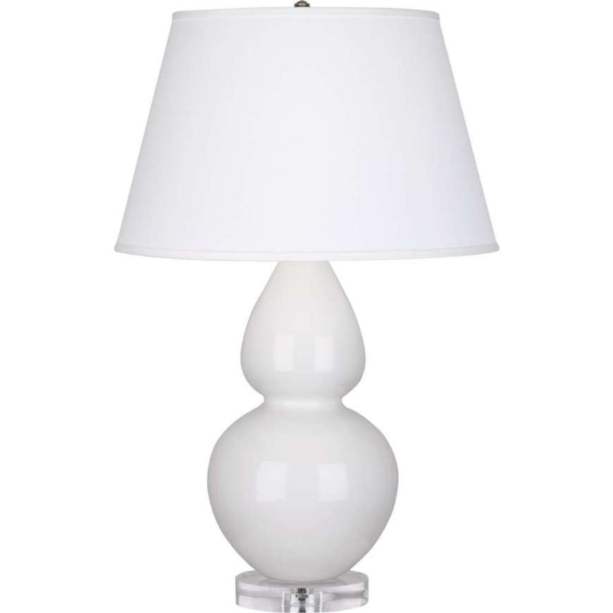 Picture of LILY DOUBLE GOURD TABLE LAMP IN LILY GLAZED CERAMIC WITH LUCITE BASE A670X