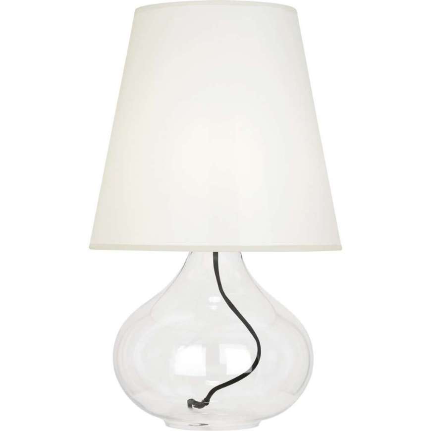 Picture of CLEAR JUNE TABLE LAMP IN CLEAR GLASS BODY WITH BLACK FABRIC WRAPPED CORD 458W