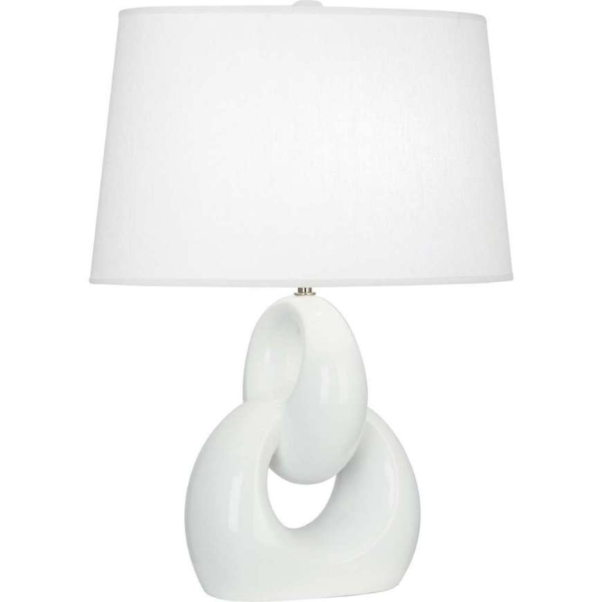 Picture of LILY FUSION TABLE LAMP IN LILY GLAZED CERAMIC WITH POLISHED NICKEL ACCENTS LY981