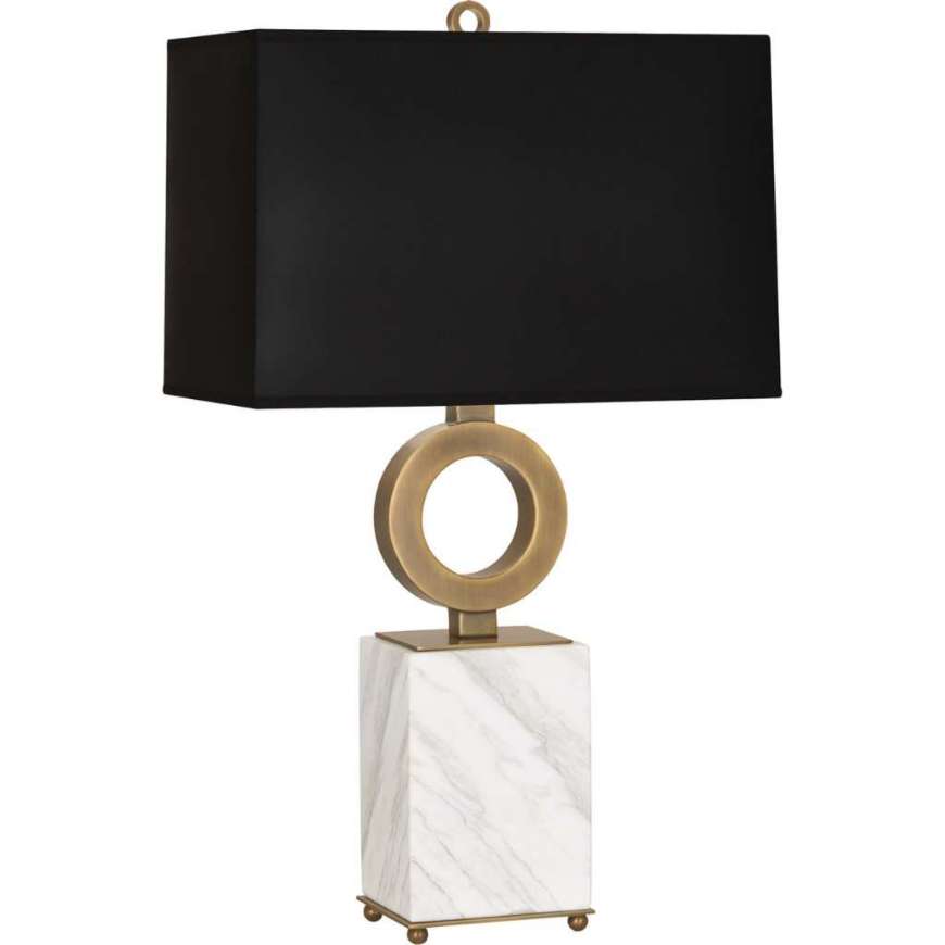 Picture of OCULUS TABLE LAMP IN WARM BRASS FINISH W/ WHITE MARBLE BASE 405B