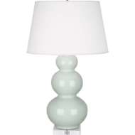 Picture of CELADON TRIPLE GOURD TABLE LAMP IN CELADON GLAZED CERAMIC WITH LUCITE BASE A371X